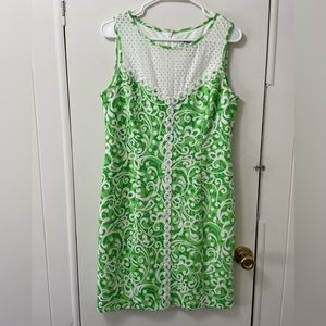 J Howard dress, size 10, like new condition, green and white